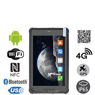 MobiPAD 8TS-5A - Profesjonalny tablet wytrzymały na wodę i pył, Android 11, NFC, ekran Full HD 1920x1200, procesor 8-rdzeniowy, Skaner 2D Newland N1, LTE, WiFi, odporny na wstrząsy i upadki, tablet do logistyki i przemysłu