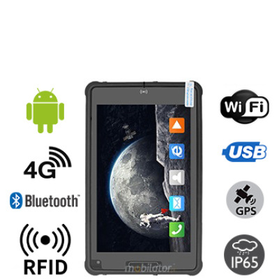 MobiPAD 8TS-5A - Pancerny tablet z Android 11, ekranem Full HD 1920x1200, modułem UHF RFID (3-4m), procesorem ośmiordzeniowym, 4GB RAM, 64GB ROM, LTE, odporny na wodę, pył i wstrząsy, klasa IP65