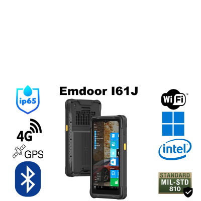 Emdoor I61J v.3 - Tablet roboczy z IP65, Windows 11 IOT, skanerem kodów 2D, kamerami 5 i 8MP, 8GB RAM, NFC, 4G, Wi-Fi, Bluetooth - stworzony do zadań specjalnych