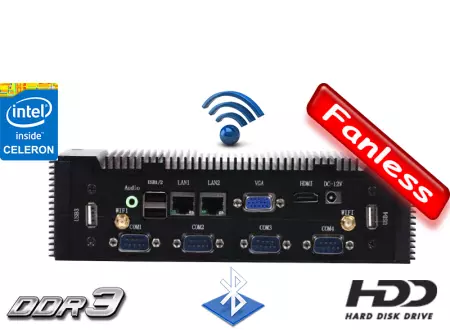 MiniPC Industrial Fanless MBOX-K900-Celeron 2RJ45 v.4