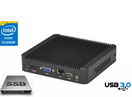 3x Industrial Fanless MiniPC mBOX Nuc Q180-02 v.4