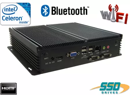 Industrial Computer Fanless MiniPC IBOX-J1900B Top (WiFi + Bluetooth)