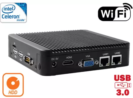 Industrial Computer Fanless Mini PC IBOX-Nano-J1900 N1a v.4