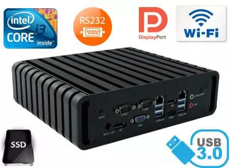 Przemysłowy Komputer Fanless MiniPC IBOX-QM87 i3 (LPT i GPIO) v.4