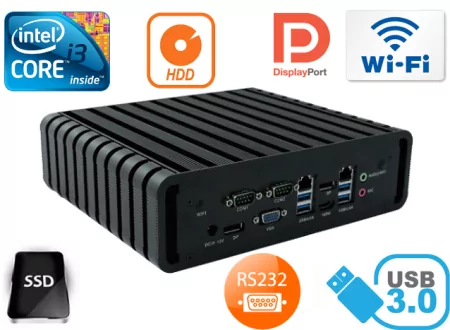 Przemysłowy Komputer Fanless MiniPC IBOX-QM87 i3 v.3