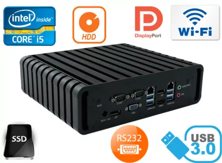 Industrial Computer Fanless MiniPC IBOX-QM87 i5 (LPT i GPIO) v.6