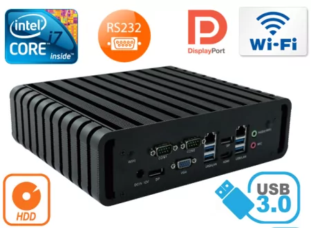 Industrial Computer Fanless MiniPC IBOX-QM87 (LPT i GPIO) i7 v.2