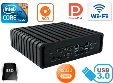 Industrial Computer Fanless MiniPC IBOX-QM87 i7 (LPT i GPIO) v.3