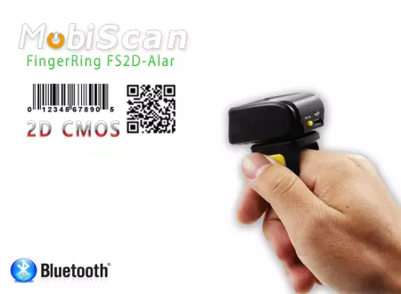 FingerRing FS2D-Alar - mini skaner kodów kreskowych 2D - Pierścionkowy - Bluetooth