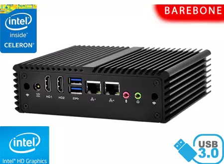 Komputer Przemysłowy Fanless MiniPC mBOX Nuc Q410S v.Barebone