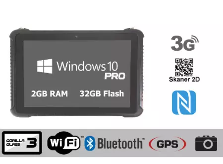 Rugged waterproof industrial tablet Emdoor I16H NFC 2D - Win 10 Pro License