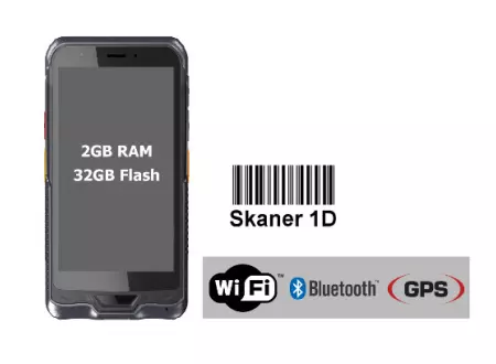 Wzmocniony wstrząsoodporny kolektor przemysłowy Emdoor I62H 1D Skaner