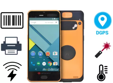 Rugged waterproof industrial data collector Speedata KT55 + 2D Scanner + DGPS + Laser distance meter + temperature sensor + Printer + Wireless charging