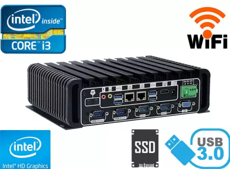 Wytrzymały mini Komputer Przemysłowy Bezwentylatorowy MiniPC IBOX-60011 i3 v.2