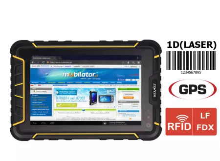 Wzmocniony wodoodporny Tablet przemysłowy Senter ST907W-GW + 1D Honeywell N4313 + RFID LF 134 v.9