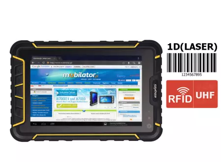 Pancerny Tablet przemysłowy - Senter ST907V4 - 1D Zebra EM1350 + UHF RFID (865MHZ-868MHZ: 2.8 to 4m) v.16