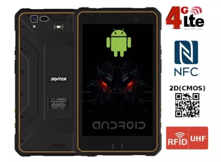 Senter S917 v.11 - Pyłoszczelny Tablet Przemysłowy na produkcję z Androidem 8.1, NFC, skanerem radiowym UHF RFID 1.8m i czytnikiem kodów kreskowych 2D (QR) Newlands EM3096