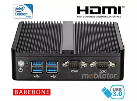 Wzmocniony mini Komputer Przemysłowy Fanless MiniPC yBOX GX30 (2LAN) - N2830 Barebone