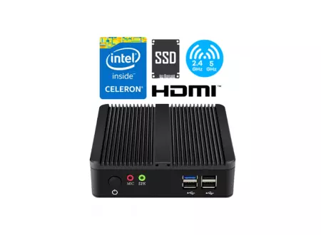 Bezwentylatorowy wzmacniany Mały Komputer Przemysłowy MiniPC yBOX-A30X(1LAN)-N2815 v.2