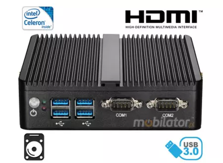 Odporny Bezwentylatorowy mini Komputer Przemysłowy Fanless MiniPC yBOX - GX30 (2 LAN) - N2810 v.5
