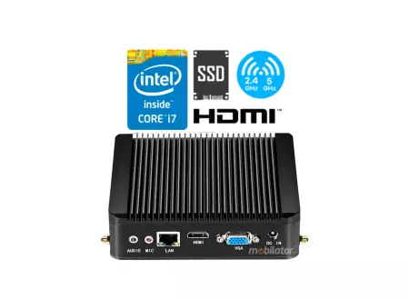Bezwentylatorowy wzmacniany Mini Komputer Przemysłowy MiniPC yBOX-X30(1LAN)-I7 4500U v.4