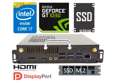 Wytrzymały Komputer Przemysłowy z dedykowaną kartą graficzną Nvidia GT1030 i dyskiem M.2 SSD - MiniPC zBOX PSO- i7 v .1.1