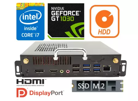 Wytrzymały Komputer Przemysłowy z dedykowaną kartą graficzną Nvidia GT1030 i dyskiem M.2 SSD - MiniPC zBOX PSO- i7 v .7.1