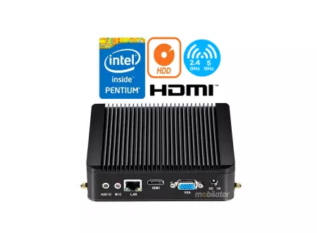 Mały bezwentylatorowy wzmocniony Komputer Przemysłowy MiniPC yBOX-X30(1LAN) - Pentium 3805U v.5