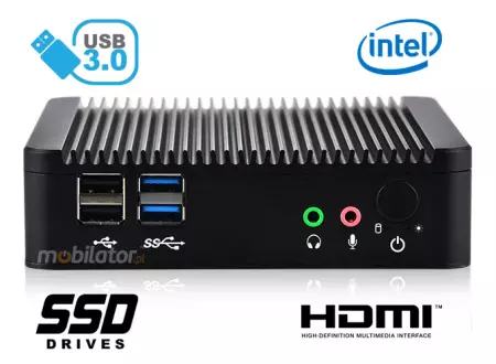 Odporny Komputer przemysłowy bezwentylatorowy z 2-oma kartami sieciowymi LAN - MiniPC yBOX - X29 (2 LAN) - J1900 v.1