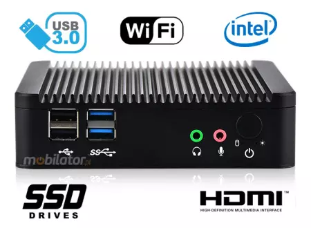 Odporny Komputer przemysłowy bezwentylatorowy z 2-oma kartami sieciowymi LAN - MiniPC yBOX - X29 (2 LAN) - J1900 v.2