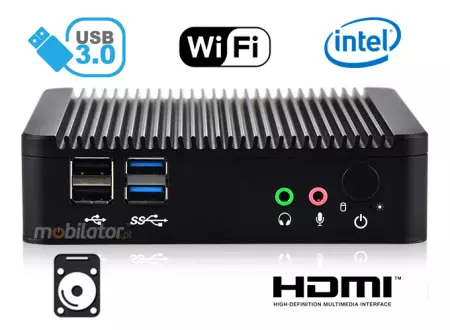 Odporny Komputer przemysłowy bezwentylatorowy z 2-oma kartami sieciowymi LAN - MiniPC yBOX - X29 (2 LAN) - J1900 v.5