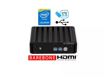 Minikomputer przemysłowy z pasywnym chłodzeniem MiniPC yBOX-X31-3205U Barebone