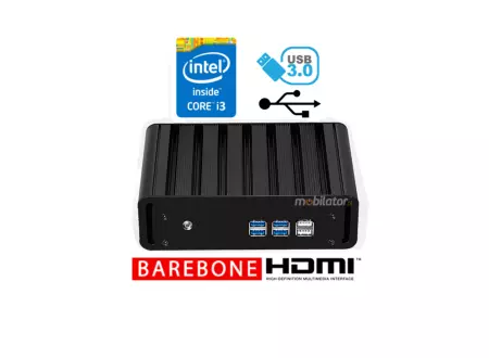 Strengthened mini industrial computer with passive cooling MiniPC yBOX-X31-i3 5005U Barebone