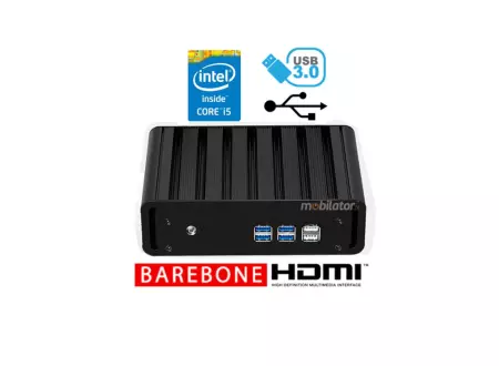 Odporny mały komputer przemysłowy z chłodzeniem pasywnym MiniPC yBOX-X31-i5 4210Y Barebone