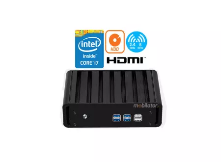 Efficient fanless industrial mini computer with passive cooling MiniPC yBOX-X31-i7 5500U v.5