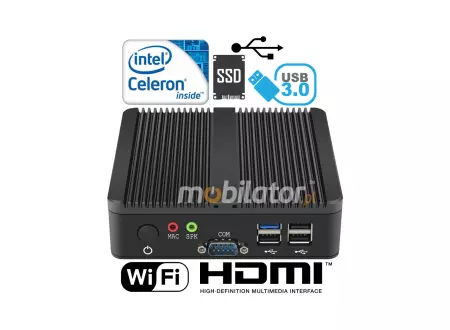 Industrial mini computer with passive cooling MiniPC yBOX-X30A(2LAN+2COM)-N2815 v.2