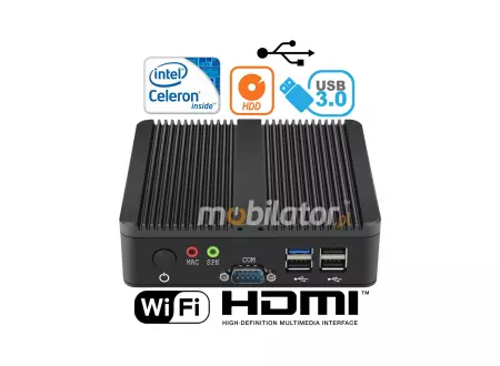 Industrial mini computer with passive cooling MiniPC yBOX-A30X(2LAN)-J1900 v.5