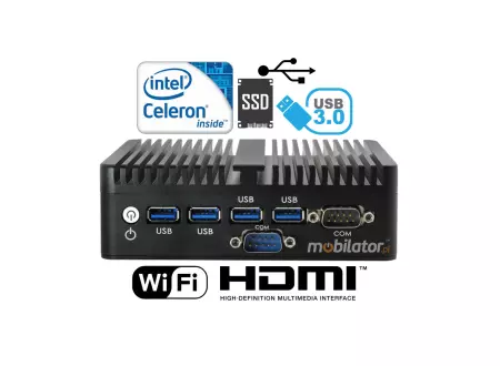 Bezwentylatorowy Mały Komputer Przemysłowy MiniPC yBOX-X30(2LAN+2HDMI)-2955U v.2