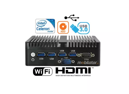 Bezwentylatorowy Mały Komputer Przemysłowy MiniPC yBOX-X30(2LAN+2HDMI)-2955U v.3