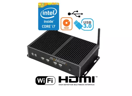 Przemysłowy wzmocniony mini komputer pasywny MiniPC yBOX X26A (6COM+2LAN)-i7-4500U v.2