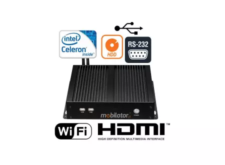 Komputer przemysłowy z pasywnym chłodzeniem z 4-ema portami COM RS232 - MiniPC yBOX X26G(4COM)-N2830 v.5