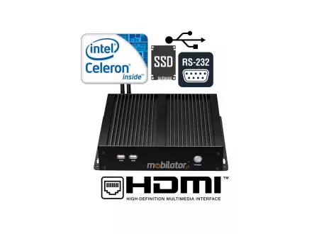 Minikomputer przemysłowy z 4-ema portami COM RS232 + 2LAN - MiniPC yBOX X26G(4COM)-J1900 v.1