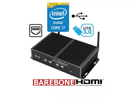 Przemysłowy wzmocniony mini komputer pasywny MiniPC yBOX X26A (6COM+2LAN)-i7-4500U Barebone