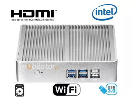 MiniPC yBOX - 32X - i3 6100U - v.3 - Mały komputer przemysłowy bezwentylatorowy - chłodzony pasywnie - z procesorem i3-6100U