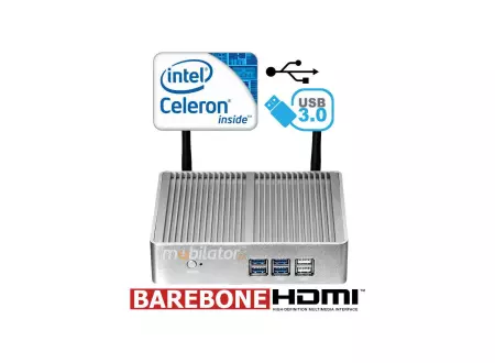 Minikomputer przemysłowy chłodzony pasywnie MiniPC yBOX X32 3955U Barebone