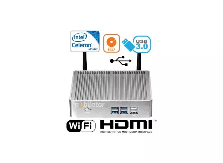 Minikomputer przemysłowy chłodzony pasywnie MiniPC yBOX X32 3955U v.3