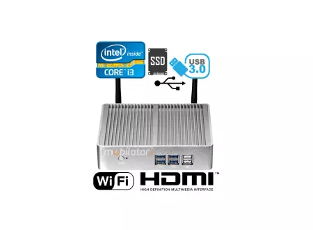 Minikomputer przemysłowy bezwentylatorowy MiniPC yBOX X32 i3 4010Y v.2
