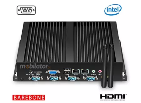 MiniPC yBOX X26G (4COM) - N2830 Barebone - Mini Komputer Przemysłowy z 4-ema portami COM RS232 i 2x karta sieciowa LAN