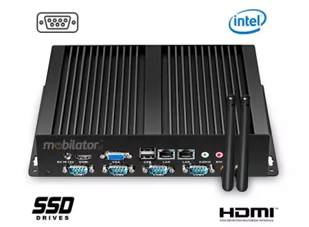 MiniPC yBOX X26G (4COM) - N2830 v.1 - Mini Komputer Przemysłowy z 4-ema portami COM RS232 i 2x karta sieciowa LAN