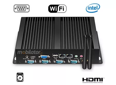 MiniPC yBOX X26G (4COM) - N2830 v.3 - Mini Komputer Przemysłowy z 4-ema portami COM RS232 i 2x karta sieciowa LAN
